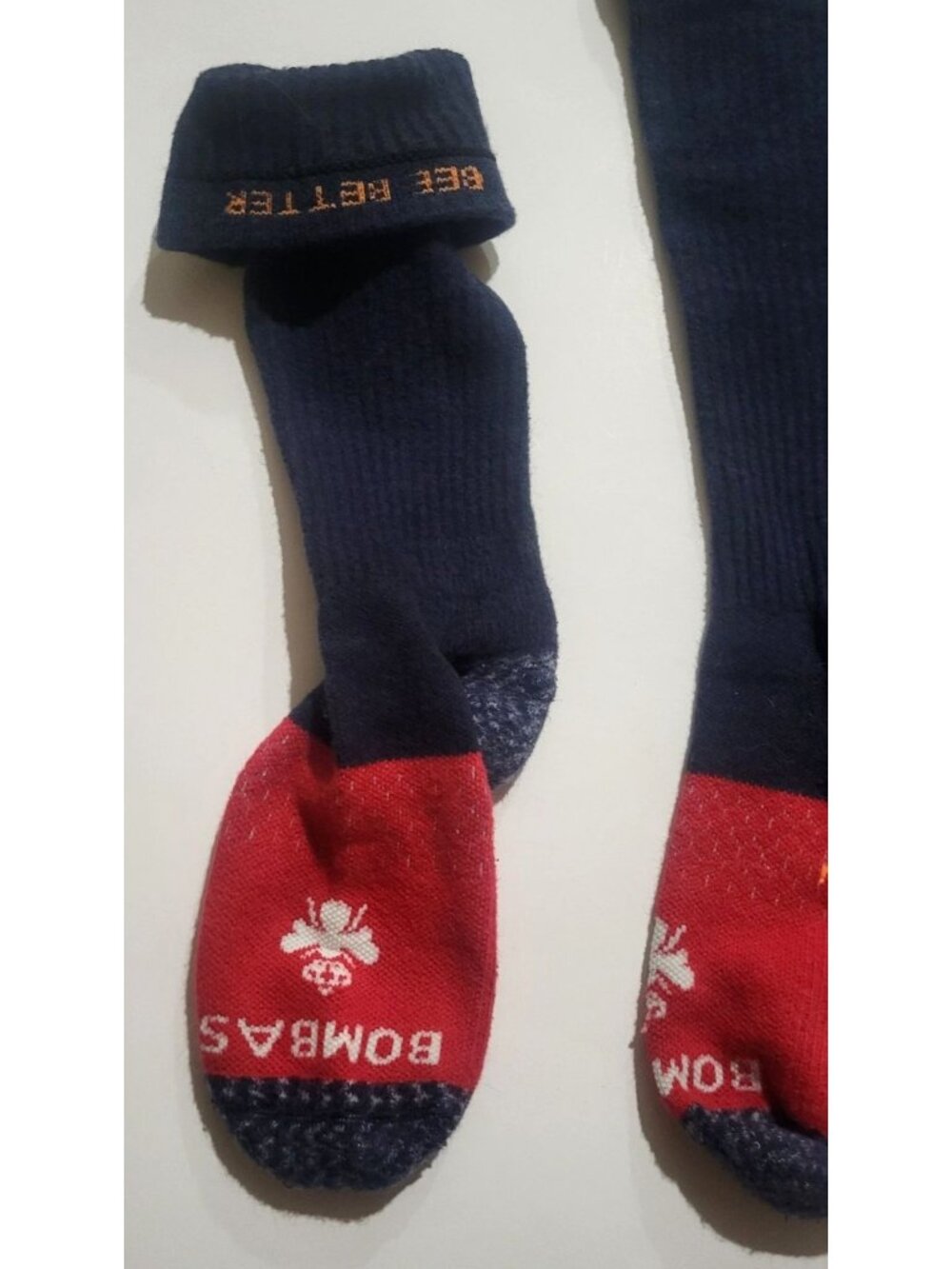 Bombas Navy & Red Everyday Compression Socks With Bee Logo 20-30 Size Large